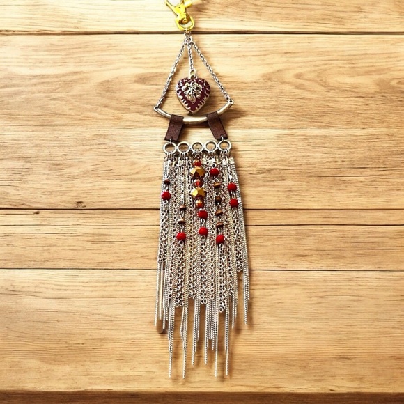 Vintage 70’s Bag Charm Red, Silver and Gold toned Bag Charm - Picture 3 of 15